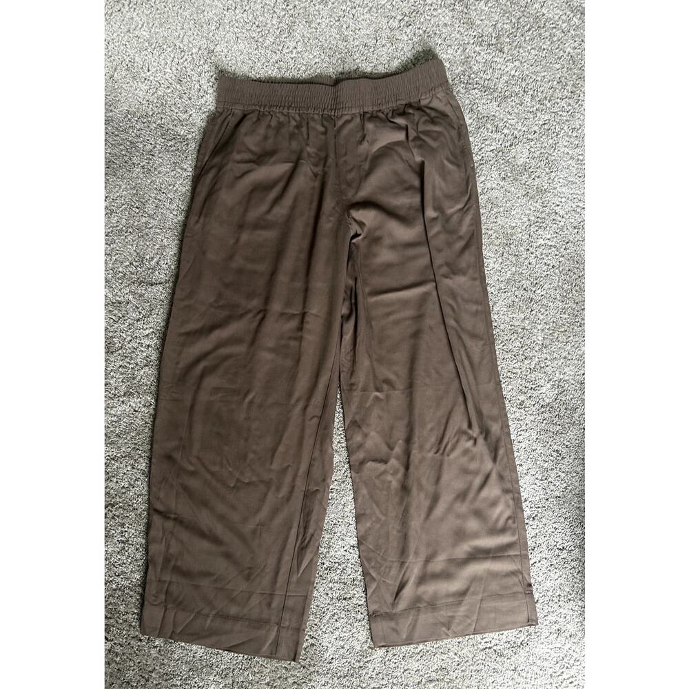 Madewell Plus Drapeweave Carley Wide Leg Brown Pants - 1X (style NH254)